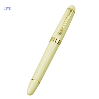 Live Jinhao X450 ปากกาหมึกซึม ขนาดกลาง สีขาว สีทอง