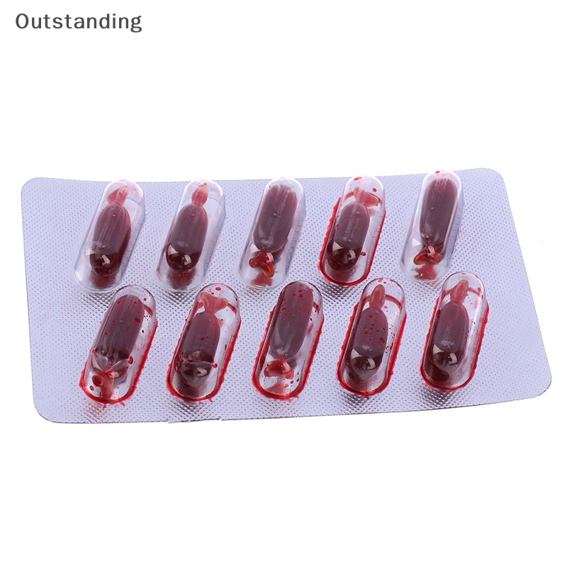 Outstanding ของเล่นแคปซูลเลือดปลอม แวมไพร์ แนวตลก สําหรับวันฮาโลวีน 10 ชิ้น