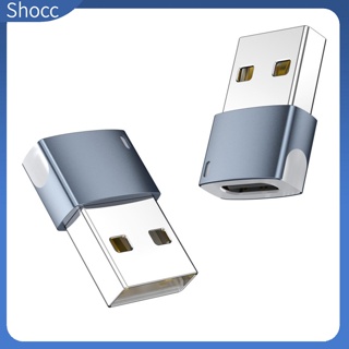 Shocc อะแดปเตอร์แปลงชาร์จ Usb 2.0 เป็น Type-C ตัวเมีย พร้อมไฟ Led 480mbps