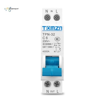 Tomzn TPN 1P+N เบรกเกอร์วงจร ขนาดเล็ก MCB 6A รางเมาท์ Din สวิตช์อากาศ ขนาดเล็ก สําหรับครัวเรือน