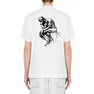 23ss Yohji Yamamoto เสื้อยืดคอกลม แขนสั้น พิมพ์ลายรูปปั้น Y3 ทรงหลวม แฟชั่นฤดูร้อน สําหรับผู้ชาย ผู้หญิง