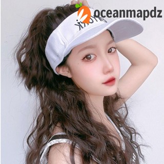 OCEANMAPDZ หมวกเบสบอล วิกผมหางม้า แบบยาวหยักศก สีน้ําตาล แบบธรรมชาติ ใส่ง่าย เหมาะกับฤดูร้อน สําหรับผู้หญิง