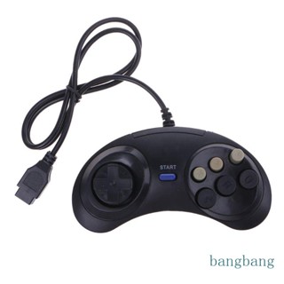 Bang เกมแพดควบคุมเกม แบบใช้สาย 6 ปุ่ม สําหรับไดรฟ์ Megadrive MD Genesis