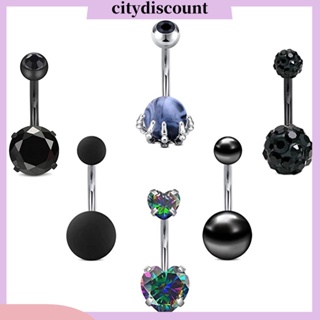 &lt;citydiscount&gt; แหวนสเตนเลส รูปหัวใจ ประดับเพทาย พลอยเทียม 6 ชิ้น ต่อชุด สําหรับออกเดท