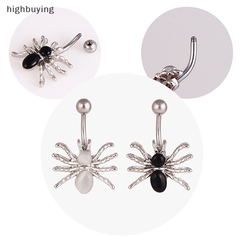 [highbuying] แหวนสเตนเลส 316L จี้รูปแมงมุม เครื่องประดับร่างกาย สะดือ เซ็กซี่ สําหรับผู้หญิง ผู้ชาย พร้อมส่ง