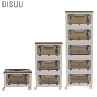 Disuu Stackable Folding Storage Box Bin W/Bottom Wheels Foldable Organizer HG