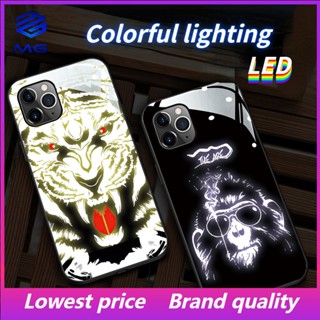 Mg เคสโทรศัพท์มือถือกระจก LED สีแดง สําหรับ Samsung S23ULTRA S23Plus S21Plus S22Plus S22ULTRA S20PLUS A53 A73 A12 A14 A72 A71 A52 A51 A32 A21S NOTE10 10Plus NOTE20ultra