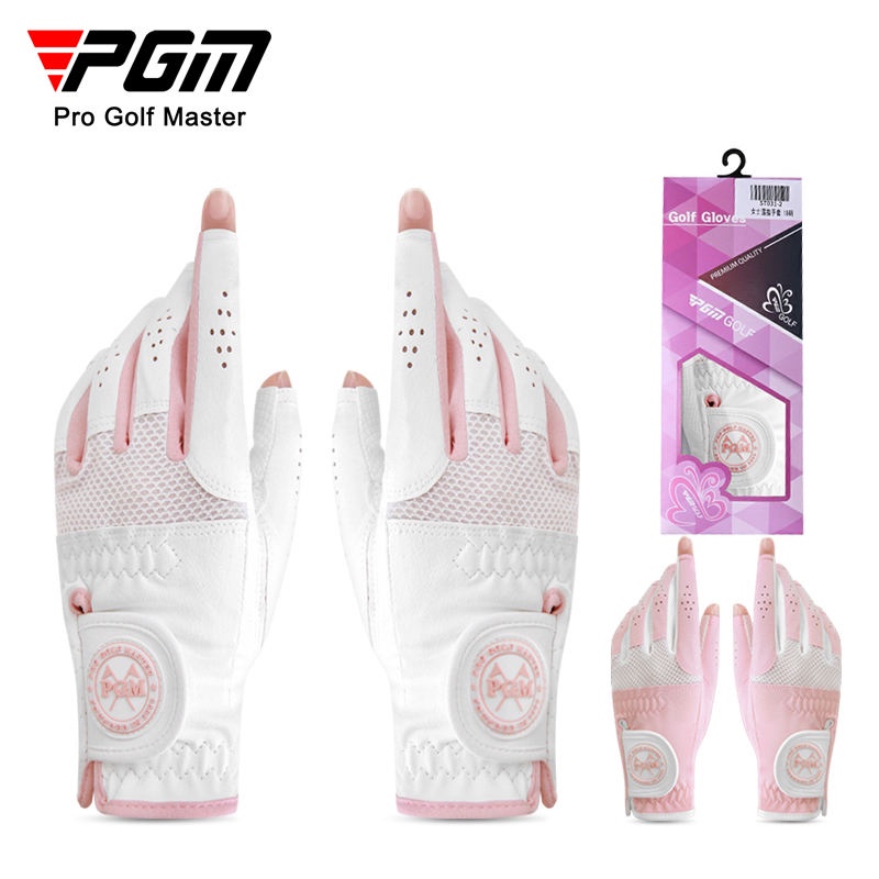 ถุงมือผู้หญิง PGM Golf ถุงมือกีฬาไมโครไฟเบอร์ระบายอากาศนิ้วสัมผัสไม่ลื่นนุ่มและทนทาน