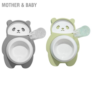 Mother &amp; Baby Cat Food Bowl 4 in 1 Multifunctionl Cartoon Panda 15 Degree Tilted Raised Pet Water with Stainless Steel