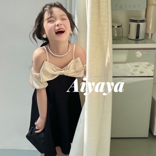 Aiyaya ชุดเดรสเด็กผู้หญิง ชุดโบฮีเมีย แฟชั่นฤดูร้อน ชุดราตรีเด็กผู้หญิง อายุ 1-8 ปี (648)