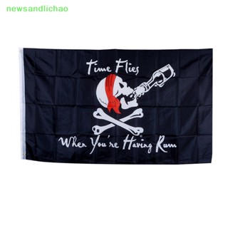 Newsandlichao ธงโจรสลัด ลายหัวกะโหลก Jolly Roger 90x150 ซม. สําหรับตกแต่งปาร์ตี้ฮาโลวีน