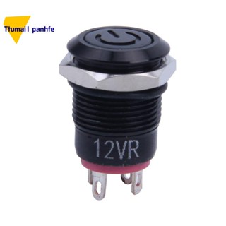 ปุ่มกดสวิตช์ไฟ LED 12V 2A 9.5 มม. สีแดง สําหรับรถยนต์ DIY