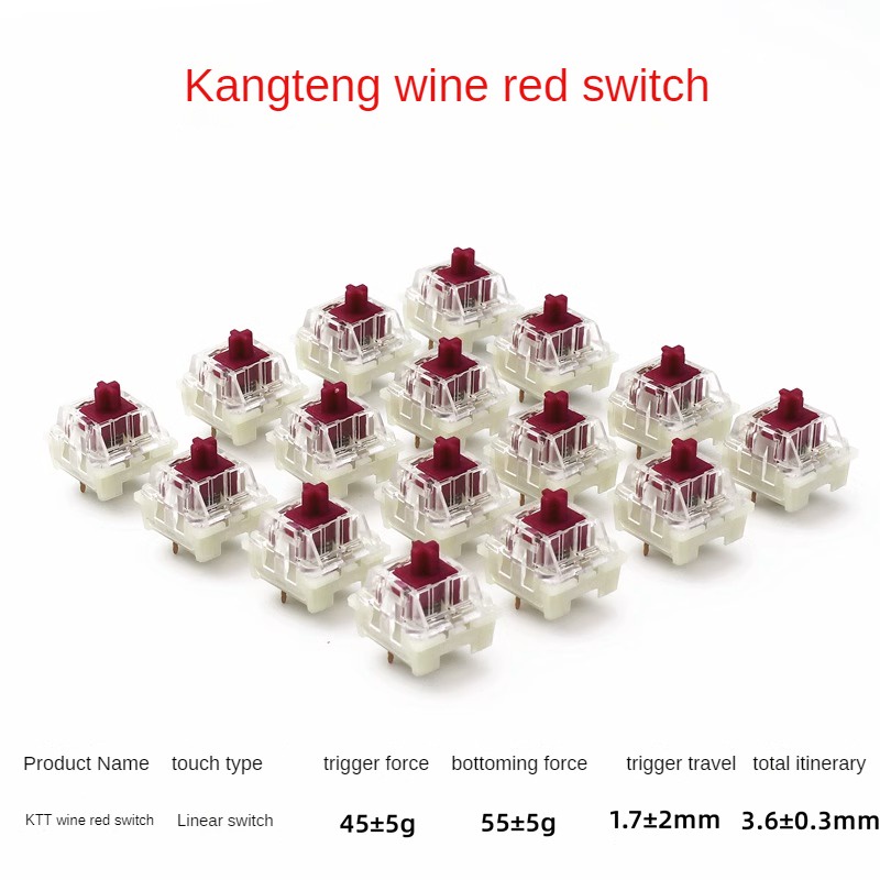 Ktt CONTENT ไวน์สีแดง, สีขาว V3 สวิทช์ Hyacinth สีม่วง, กะหล่ําปลีเต้าหู้ POM ที่กําหนดเองคีย์บอร์ดคริสตัล hot swap กรอบเสียง Tucky ครีม 3pins