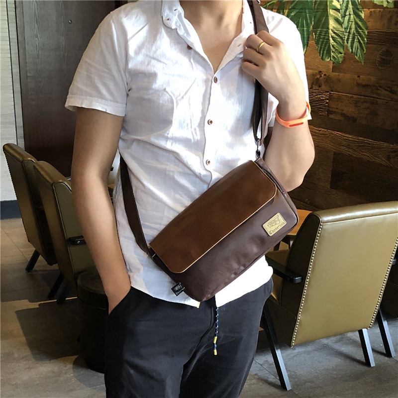 🌞SUNWISH🌞 -Threebox - No.3571 พลัสขนาดกันน้ำทนทานหนังกระเป๋าสะพายสำหรับผู้ชาย - รูปที่ 2