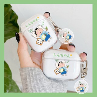 เคสกล่องชาร์จ PC แข็ง ลายการ์ตูนชินจังน่ารัก สําหรับ Airpods 1 2 3 Pro