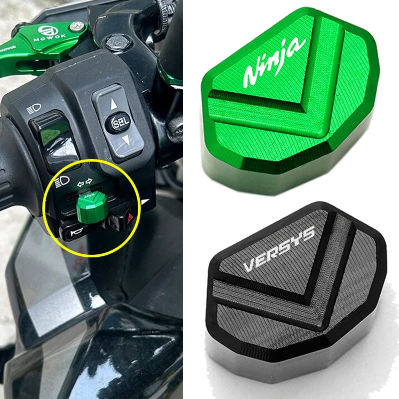 ปุ่มสวิตช์ไฟเลี้ยว CNC สําหรับรถจักรยานยนต์ kawasaki ninja 650 300 400 1000 250 zx6r zx10r Versys 1000 650 300x