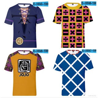 เสื้อยืดแขนสั้นลําลอง ทรงหลวม พิมพ์ลายอนิเมะ JoJos Bizarre Adventure Kuujou Jolyne 3 มิติ สําหรับผู้ชาย และผู้หญิง