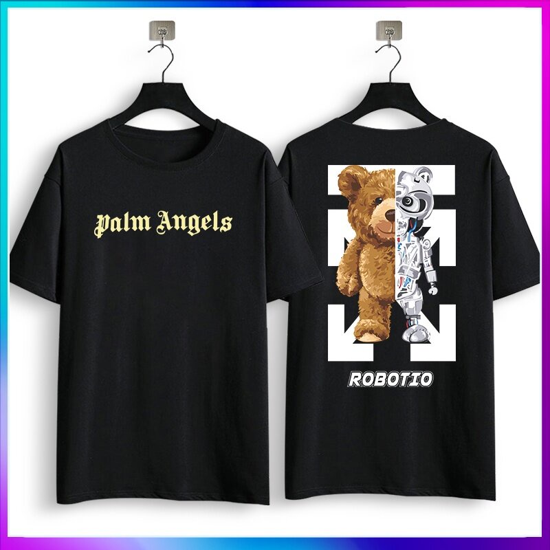 NBB Palm Angels OW OFF WHITE T shirt Casual black t baju clothes fasion tee T tshirts