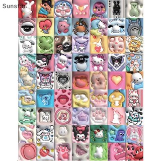 Sunstar สติกเกอร์ ลายอนิเมะ Kuromi My Melody 3D สําหรับติดตกแต่งแล็ปท็อป 100 ชิ้น