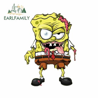 Earlfamily สติกเกอร์ ลาย SpongeBob Fine กันน้ํา ขนาด 13 ซม. x 9.2 ซม. สําหรับตกแต่งรถยนต์