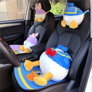 Car Headrest Creative Donald Duck Car Four Seasons Universal Breathable Linen Cushion Daisy Cartoon Neck Protection Pillow a4hc