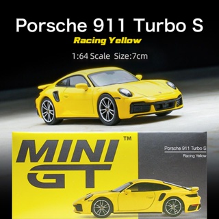 Mini GT 1: 64 Porsche 911 Turbo S อัลลอย ของเล่นสําหรับเด็กผู้ชาย ของขวัญ โมเดลรถอัลลอย