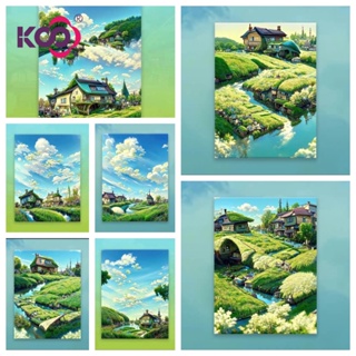 【KS】Hayao Miyazaki ภาพปักครอสสติตช์คริสตัล ลายฤดูร้อน 5D ขนาด 30x40 ซม. 40x50 ซม. 50x60 ซม. สําหรับตกแต่งบ้าน ห้องนอน DIY