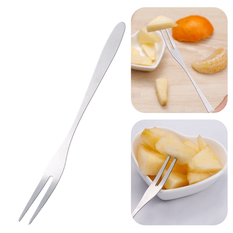 ส้อมจิ้มผลไม้ สเตนเลส แบบพกพา 1 ชิ้น