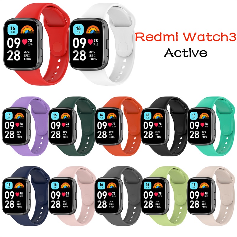 Xiaomi Redmi Watch 3 Active เปลี่ยน กีฬา ซิลิโคน สายนาฬิกา สายรัดข้อมือ เคส สําหรับ Redmi Watch3