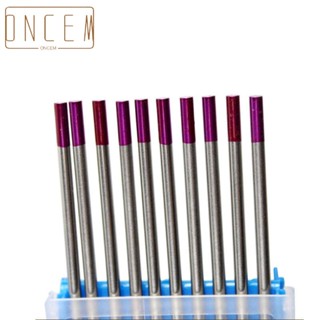 【ONCEMOREAGAIN】10Pcs 1mm- 4mm Composite Welding Tig Tungsten Electrodes Rod Purple Tips 175mm