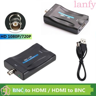 Lanfy อะแดปเตอร์แปลงสัญญาณวิดีโอ BNC เป็น HDMI เป็น BNC BNC เป็น HDMI HD 1080P สําหรับ DVD กล่องรับสัญญาณ HD เครื่องเล่นเกม กล้อง ทีวี