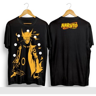 ราคาถูก เสื้อยืดแขนสั้นผ้าฝ้ายพิมพ์ลาย Naruto สำหรับผู้ชายและผู้หญิง เสื้อคู่