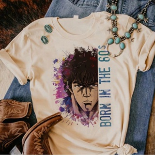 Kenshiro เสื้อยืด สไตล์ญี่ปุ่น ฮาราจูกุ สตรีท สําหรับผู้หญิง