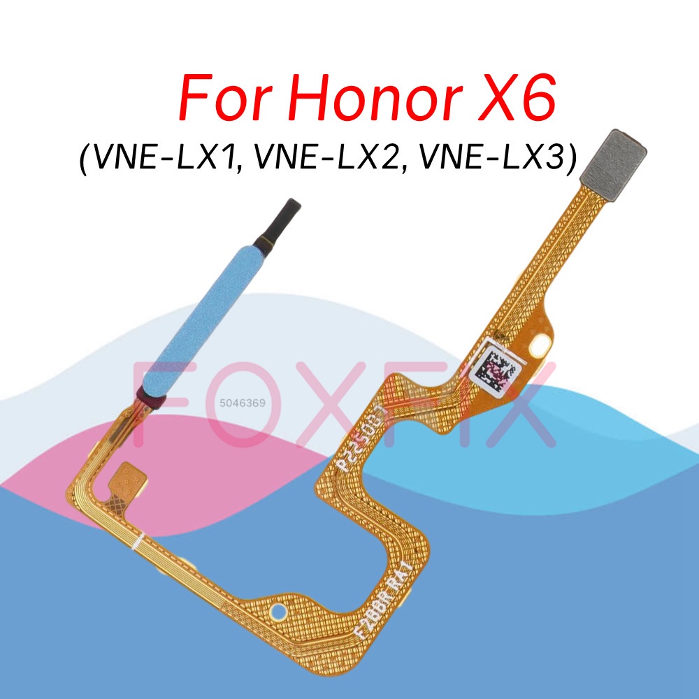 ปุ่มเซ็นเซอร์ลายนิ้วมือ Flex Cable สําหรับ HONOR X6 VNE-LX1 VNE-LX2 VNE-LX3 เปลี่ยน