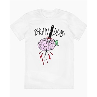 เสื้อยืดคอกลม แขนสั้น ลาย Brain Dead Brain Dead American สไตล์วินเทจ เรียบง่าย โอเวอร์ไซซ์