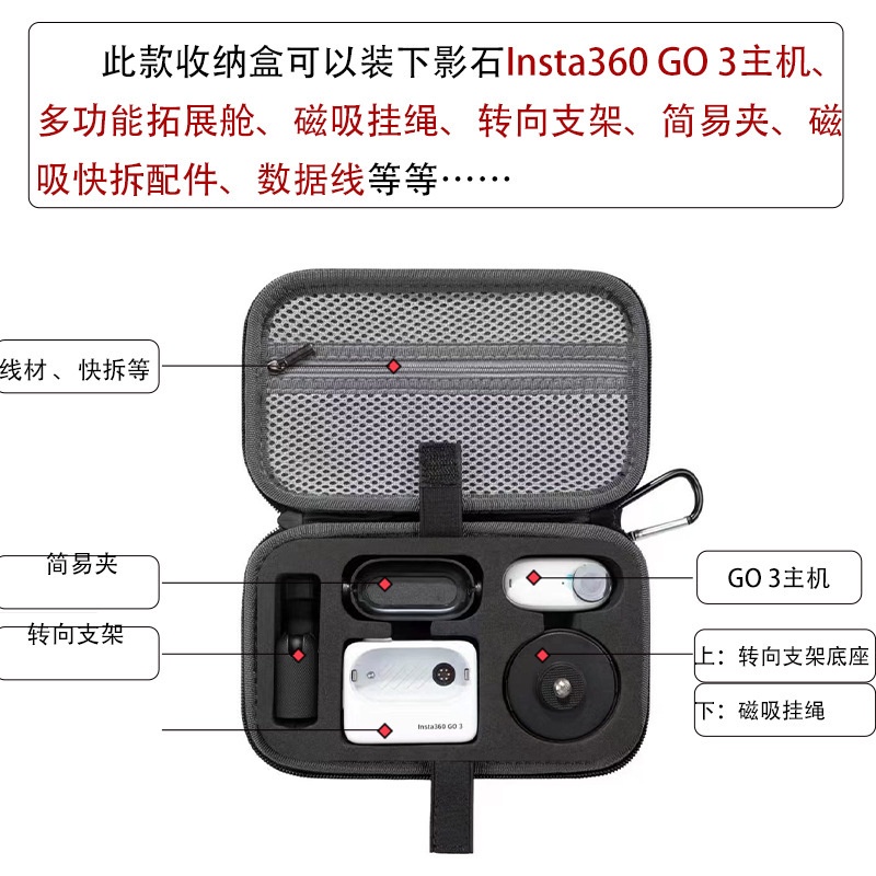 เคสกระเป๋าใส่กล้อง อุปกรณ์เสริม สําหรับ Insta360 Go 3 360 Go 3