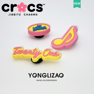 Jibbitz crocs charms หัวเข็มขัดรองเท้า อุปกรณ์เสริมรองเท้า สีชมพู รุ่น Note การ์ตูนน่ารัก หัวเข็มขัดตกแต่ง