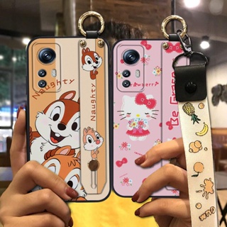 Phone Holder Fashion Design Phone Case For Redmi Note12S Waterproof Wristband Soft TPU Shockproof Cute Anti-dust Cartoon Durable