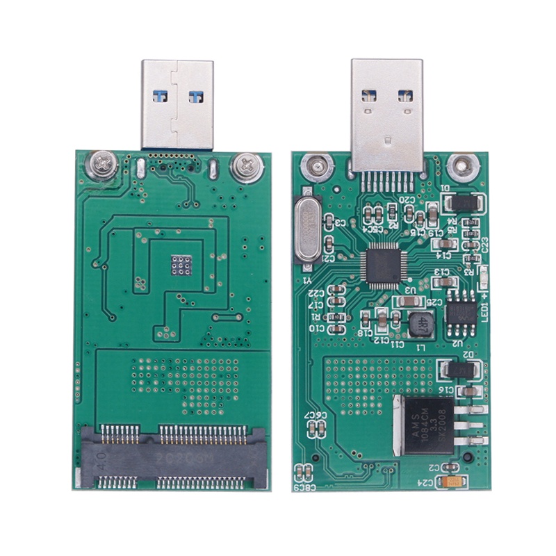 MSATA อะแดปเตอร์ USB mSATA SSD อะแดปเตอร์แปลงการ์ด mSATA ถึง USB 3.0 Riser Board 6G Mini m-SATA SSD 