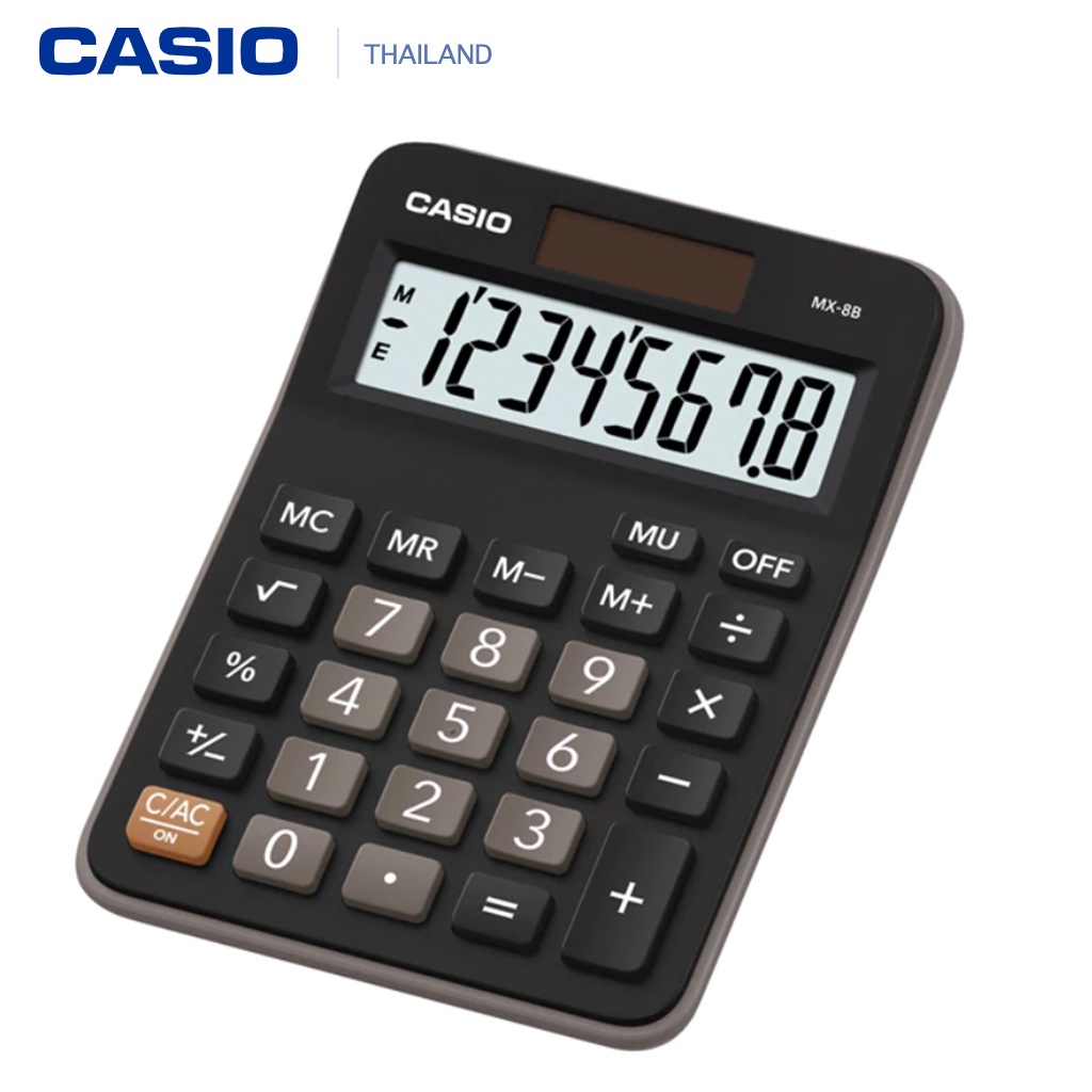 Casio เครื่องคิดเลข รุ่น MX-8B (Black) 8 หลัก (รับประกัน CMG 2 ปี) ขนาดกะทัดรัด ของแท้ 100% เหมาะสำห