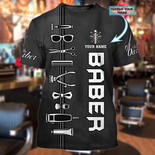 เสื้อยืด พิมพ์ลาย Barber Life 3 มิติ แฟชั่นฤดูร้อน สําหรับผู้ชาย และผู้หญิง