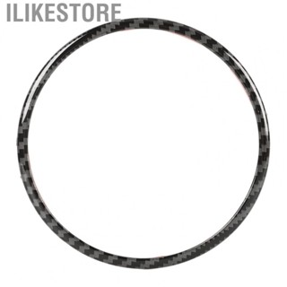 Ilikestore Steering Wheel Emblem Ring Trim Carbon Fiber Look Scratch Free Decorative Easy Installation for CX‑3 CX‑5