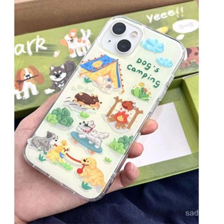 เคสโทรศัพท์มือถือแบบนิ่ม ใส กันกระแทก ลายการ์ตูนสุนัขน่ารัก แฟชั่น สําหรับ iPhone 14 14pro 14plus 14prm 13 13pro 13prm 11 7plus 8plus Xr XS 12 pro max 11 pro max