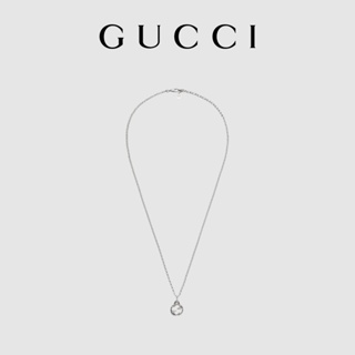 [พร้อมกล่องบรรจุภัณฑ์] พร้อมส่ง GUCCI GUCCI สร้อยคอเงิน พร้อมจี้รูปตัว G คู่