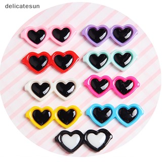 Delicatesun 10 ชิ้น ใหม่ น่ารัก เรซิน มินิ การ์ตูน รูปหัวใจ แว่นตา อุปกรณ์ตกแต่ง ดี