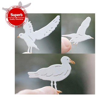 Seagull Bird แผ่นแม่แบบโลหะ ตัดลายนูน สําหรับตกแต่งสมุด กระดาษ หัตถกรรม DIY S4S9