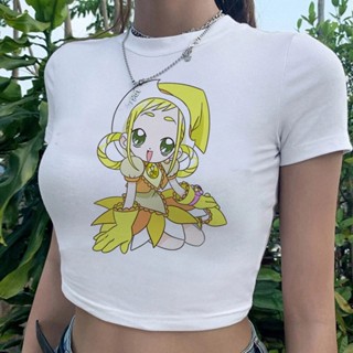 Ojamajo Doremi เสื้อครอปท็อป สไตล์วินเทจ แฟชั่นฮาราจูกุ สําหรับผู้หญิง y2k