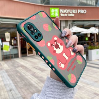 สําหรับ Huawei Nova 8 Pro Nova 8 Se เคสการ์ตูน สตรอเบอร์รี่ หมี กันกระแทก เคสโทรศัพท์แข็ง ขอบสี่เหลี่ยม รูปแบบ ซิลิโคนนิ่ม เคสป้องกัน