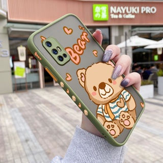 เคสโทรศัพท์มือถือ ซิลิโคนแข็ง ขอบสี่เหลี่ยม กันกระแทก ลายการ์ตูนหมีน่ารัก สําหรับ VIVO V17 V17 Pro