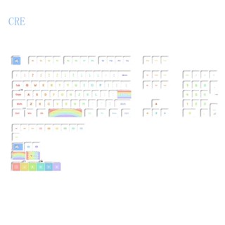 Cre ชุดปุ่มกดคีย์บอร์ด สีรุ้ง สําหรับคีย์บอร์ดเมคคานิคอล CherryMX 125 ชิ้น